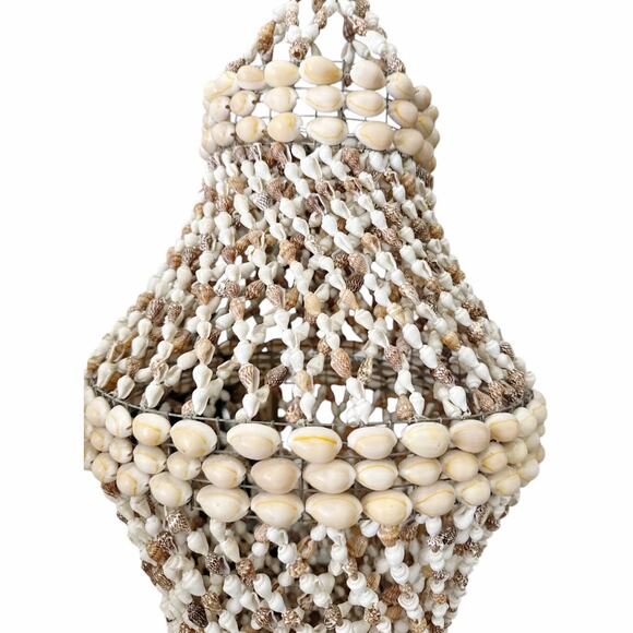 Vintage Boho Nassa Sea Shells Handmade Chandelier Lampshade 39” - Picture 7 of 10